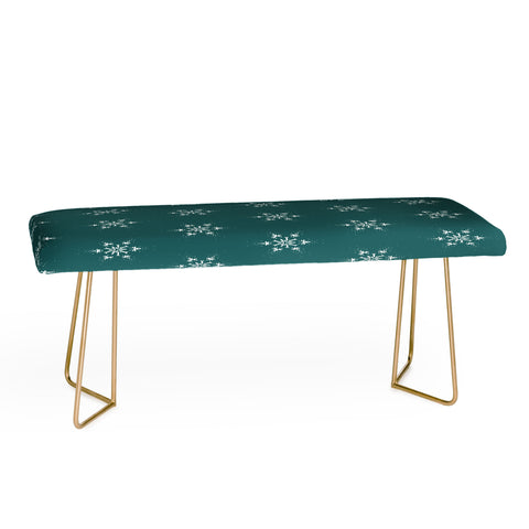 Sheila Wenzel-Ganny Holiday Green Snowflakes Bench