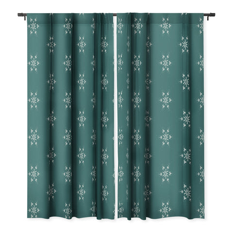 Sheila Wenzel-Ganny Holiday Green Snowflakes Blackout Non Repeat
