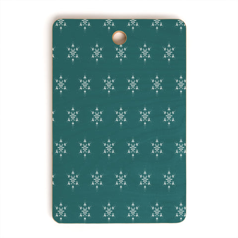 Sheila Wenzel-Ganny Holiday Green Snowflakes Cutting Board Rectangle