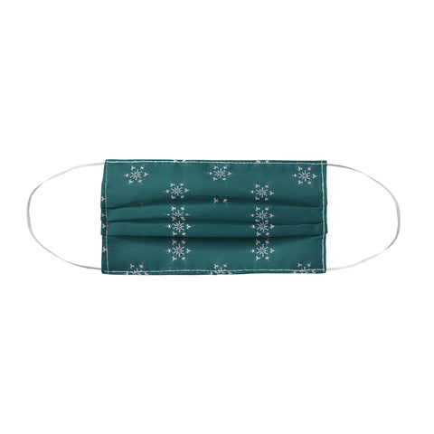 Sheila Wenzel-Ganny Holiday Green Snowflakes Face Mask