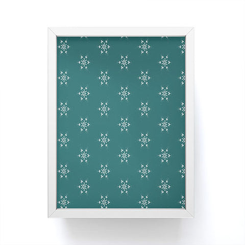 Sheila Wenzel-Ganny Holiday Green Snowflakes Framed Mini Art Print