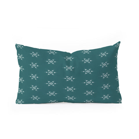 Sheila Wenzel-Ganny Holiday Green Snowflakes Oblong Throw Pillow