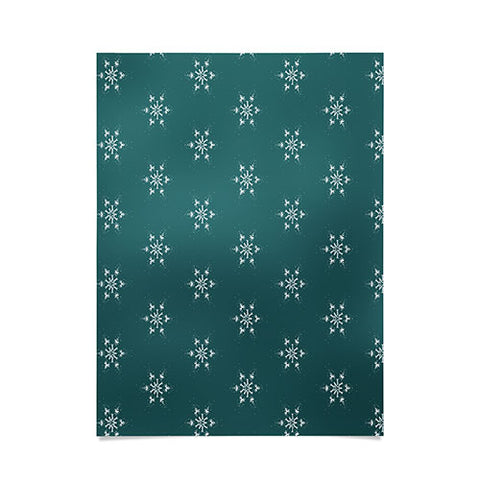 Sheila Wenzel-Ganny Holiday Green Snowflakes Poster