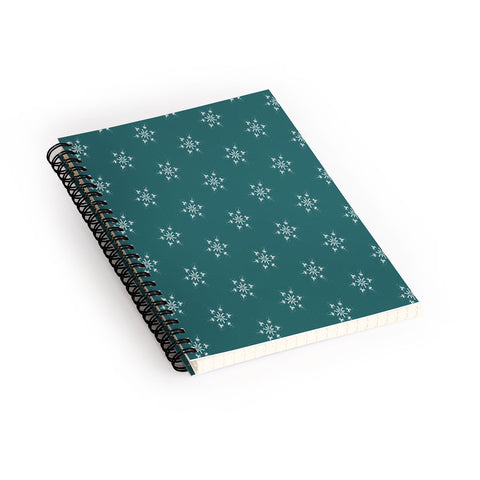 Sheila Wenzel-Ganny Holiday Green Snowflakes Spiral Notebook