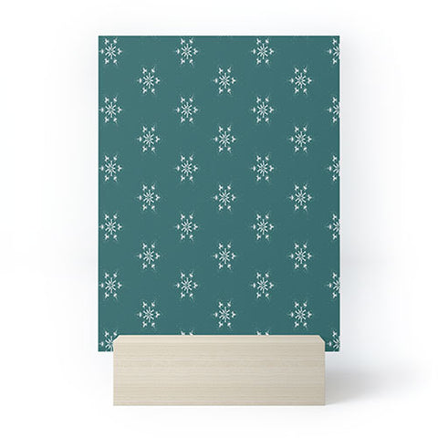 Sheila Wenzel-Ganny Holiday Green Snowflakes Mini Art Print