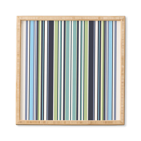 Sheila Wenzel-Ganny Lavender Mint Blue Stripes Framed Wall Art