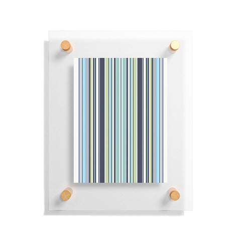 Sheila Wenzel-Ganny Lavender Mint Blue Stripes Floating Acrylic Print