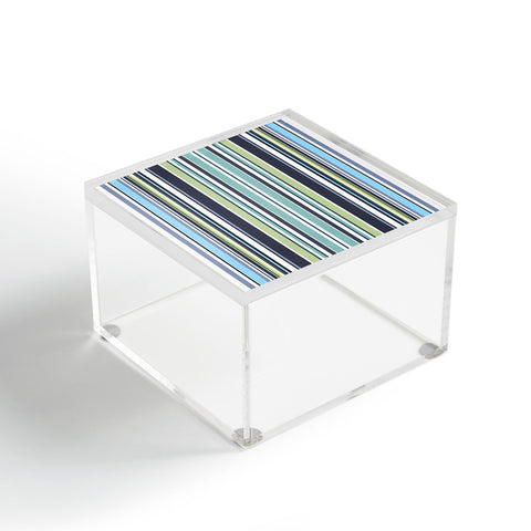 Sheila Wenzel-Ganny Lavender Mint Blue Stripes Acrylic Box