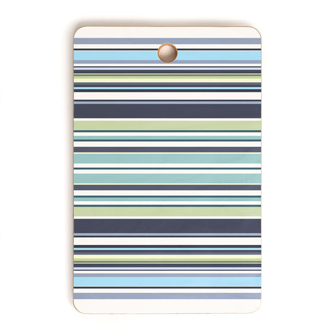 Sheila Wenzel-Ganny Lavender Mint Blue Stripes Cutting Board Rectangle