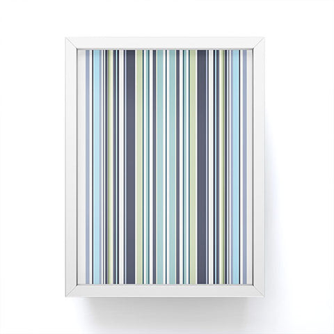 Sheila Wenzel-Ganny Lavender Mint Blue Stripes Framed Mini Art Print