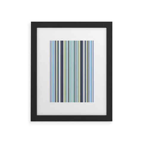 Sheila Wenzel-Ganny Lavender Mint Blue Stripes Framed Art Print