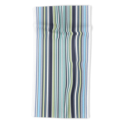Sheila Wenzel-Ganny Lavender Mint Blue Stripes Beach Towel