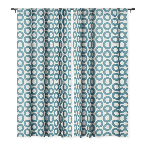 Sheila Wenzel-Ganny Minimalist Blue Grey Dots Blackout Window Curtain