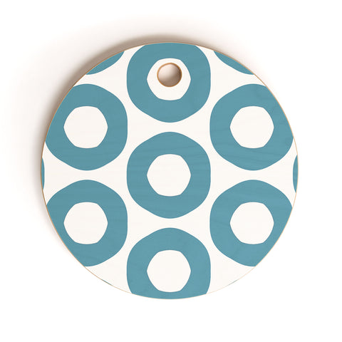 Sheila Wenzel-Ganny Minimalist Blue Grey Dots Cutting Board Round