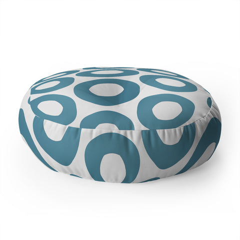 Sheila Wenzel-Ganny Minimalist Blue Grey Dots Floor Pillow Round
