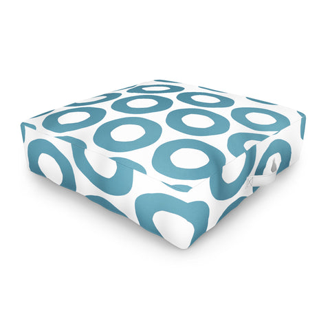 Sheila Wenzel-Ganny Minimalist Blue Grey Dots Outdoor Floor Cushion