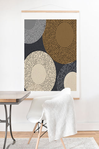 Sheila Wenzel-Ganny Minimalist Brown Circles Art Print And Hanger