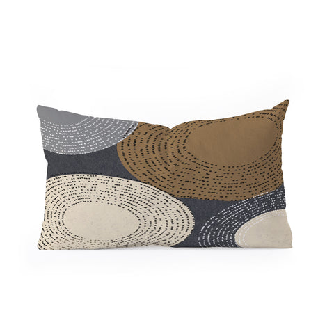 Sheila Wenzel-Ganny Minimalist Brown Circles Oblong Throw Pillow
