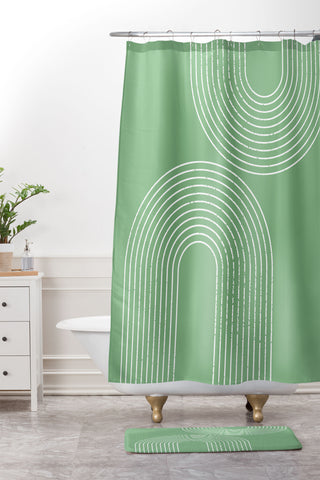 Sheila Wenzel-Ganny Mint Green Minimalist Shower Curtain And Mat