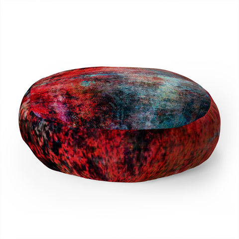 Sheila Wenzel-Ganny Modern Red Abstract Floor Pillow Round