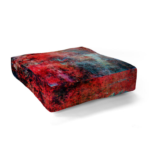 Sheila Wenzel-Ganny Modern Red Abstract Floor Pillow Square