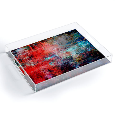 Sheila Wenzel-Ganny Modern Red Abstract Acrylic Tray