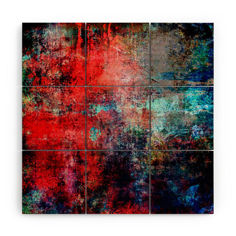 Sheila Wenzel-Ganny Modern Red Abstract Wood Wall Mural