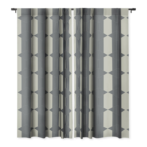 Sheila Wenzel-Ganny Mystic Grey Overlap Stripes Blackout Window Curtain