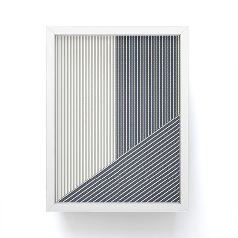 Sheila Wenzel-Ganny Mystic Grey Overlap Stripes Framed Mini Art Print