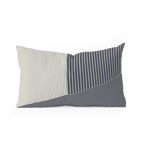 Sheila Wenzel-Ganny Mystic Grey Overlap Stripes Oblong Throw Pillow