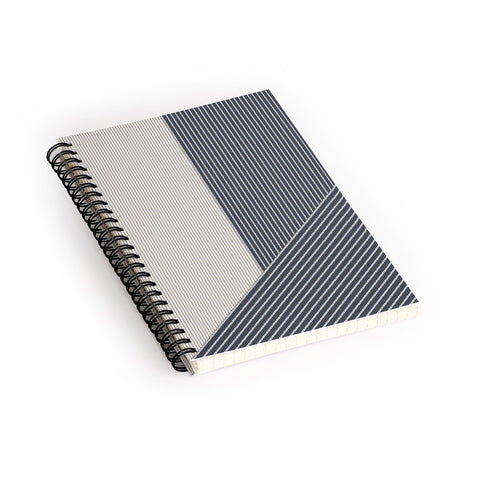 Sheila Wenzel-Ganny Mystic Grey Overlap Stripes Spiral Notebook
