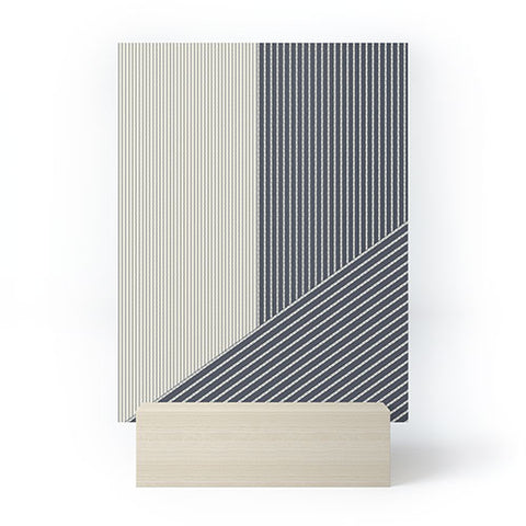 Sheila Wenzel-Ganny Mystic Grey Overlap Stripes Mini Art Print