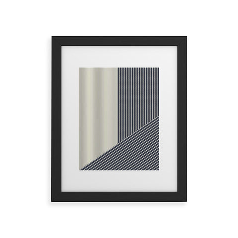 Sheila Wenzel-Ganny Mystic Grey Overlap Stripes Framed Art Print