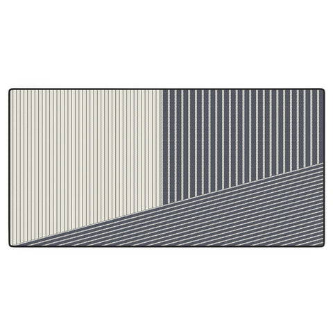 Sheila Wenzel-Ganny Mystic Grey Overlap Stripes Desk Mat