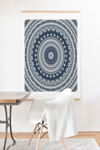 Sheila Wenzel-Ganny Navy Grey Mandala Art Print And Hanger