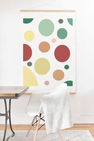 Sheila Wenzel-Ganny Pastel Circle Pattern Art Print And Hanger