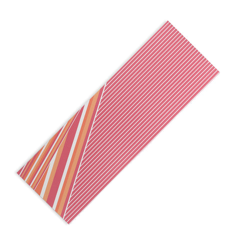 Sheila Wenzel-Ganny Pink Coral Stripes Yoga Mat