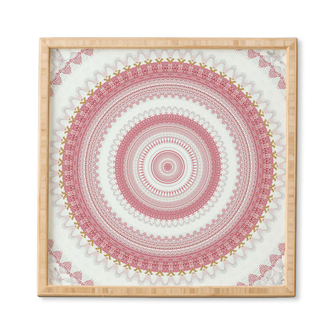 Sheila Wenzel-Ganny Pink Glitter Stone Mandala Framed Wall Art