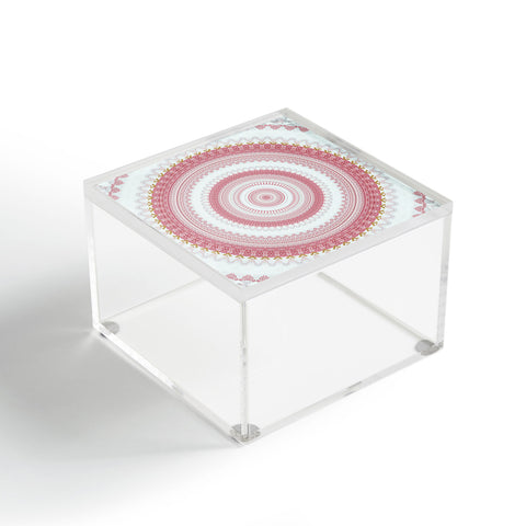 Sheila Wenzel-Ganny Pink Glitter Stone Mandala Acrylic Box