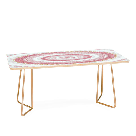 Sheila Wenzel-Ganny Pink Glitter Stone Mandala Coffee Table