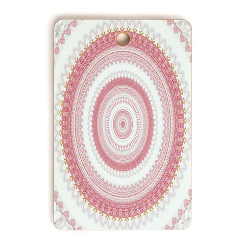 Sheila Wenzel-Ganny Pink Glitter Stone Mandala Cutting Board Rectangle