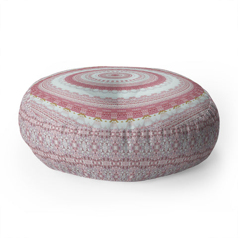 Sheila Wenzel-Ganny Pink Glitter Stone Mandala Floor Pillow Round