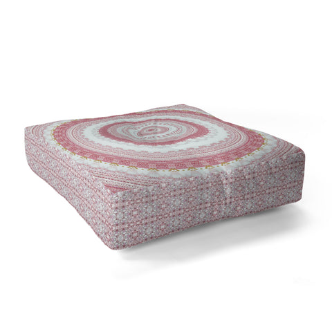 Sheila Wenzel-Ganny Pink Glitter Stone Mandala Floor Pillow Square
