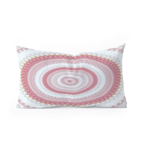 Sheila Wenzel-Ganny Pink Glitter Stone Mandala Oblong Throw Pillow
