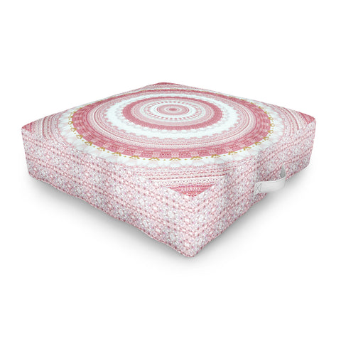 Sheila Wenzel-Ganny Pink Glitter Stone Mandala Outdoor Floor Cushion