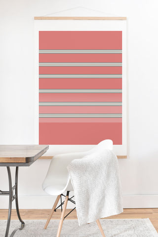 Sheila Wenzel-Ganny Pink Ombre Stripes Art Print And Hanger