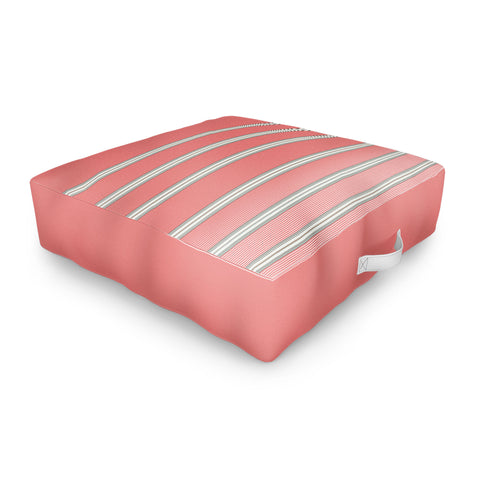Sheila Wenzel-Ganny Pink Ombre Stripes Outdoor Floor Cushion