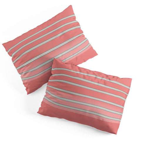 Sheila Wenzel-Ganny Pink Ombre Stripes Pillow Shams