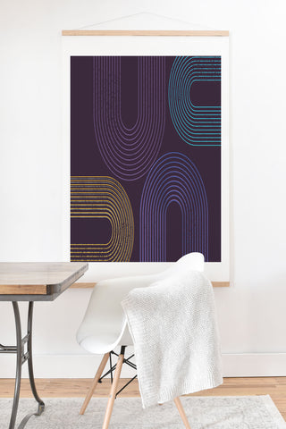 Sheila Wenzel-Ganny Purple Chalk Abstract Art Print And Hanger