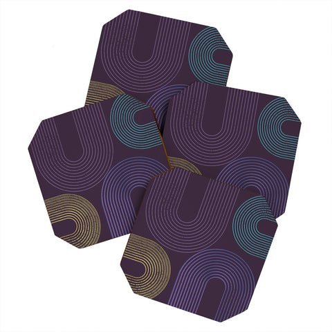 Sheila Wenzel-Ganny Purple Chalk Abstract Coaster Set